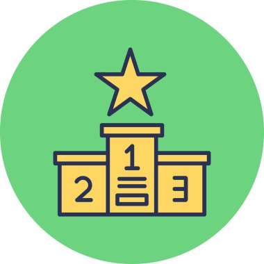 Podyum Şampiyonası. Web simgesi vektör illüstrasyonu