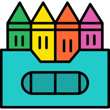 Boya kalemleri. Web simgesi basit illüstrasyon