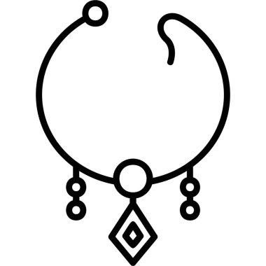 kolye simgesi, vektör illüstrasyonu