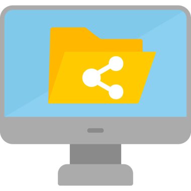 Dosya paylaşım simgesi, vektör illüstrasyonu