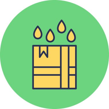 Yağmur damlası simgesi altındaki paket basit illüstrasyon 