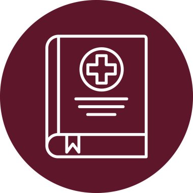 Tıp kitabı ikonu, modern tasarım illüstrasyonu