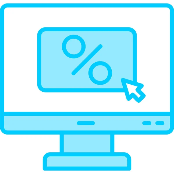 Online Discount Web Icon Vector Illustration — Stock Vector