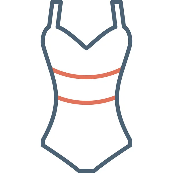 Mujer Traje Baño Icono Web Ilustración — Vector de stock