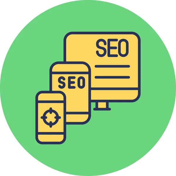 Vector Ilustración Seo Icono Moderno — Vector de stock