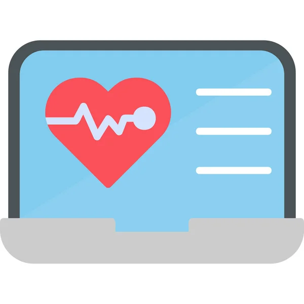 Ikona Znaku Serca Ekranie Monitora Kardiologii Elektrokardiogramu — Wektor stockowy