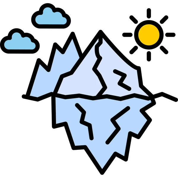 Glacier Web Icon Vector Illustration — 스톡 벡터