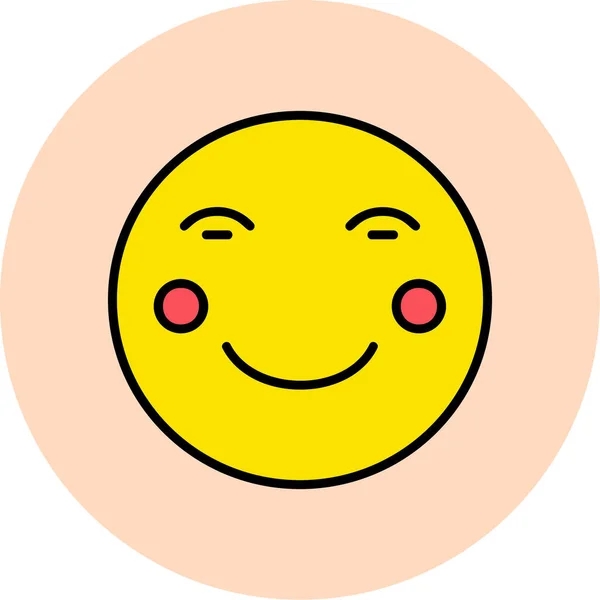 Ansikte Emoticon Vektor Illustration Rodnad — Stock vektor