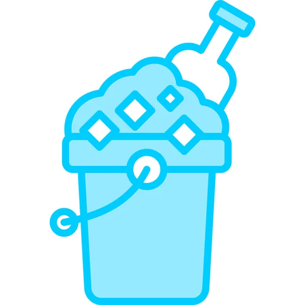 Ice Bucket Icon Vektor Illustration — Stockvektor