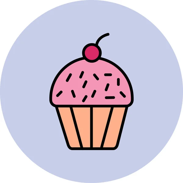 Ilustração Gráfica Cupcake Pastelaria Doce —  Vetores de Stock