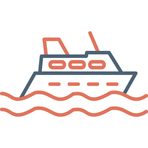 Κρουαζιερόπλοιο Web Εικονίδιο Απλή Απεικόνιση — Διανυσματικό Αρχείο