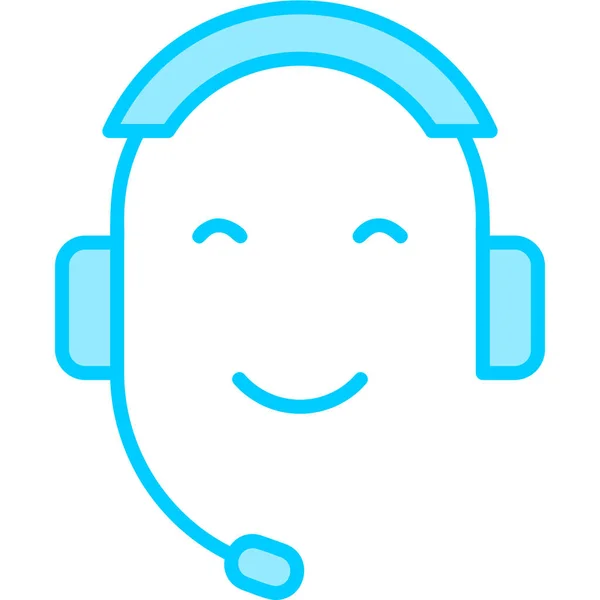 Call Center Icono Web Ilustración Simple — Vector de stock