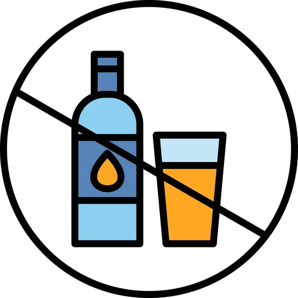 Nem Alkohol Egyszerű Web Ikon Vektor Illusztráció — Stock Vector