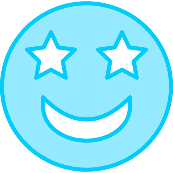 Smiley Emoticon Excitado Ilustração Simples —  Vetores de Stock