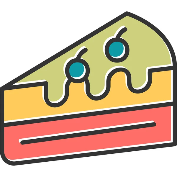 Illust Pastel Comida Dulce Pastelería — Vector de stock