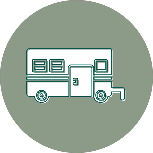 Camper Van Ícone Ilustração Design Moderno — Vetor de Stock