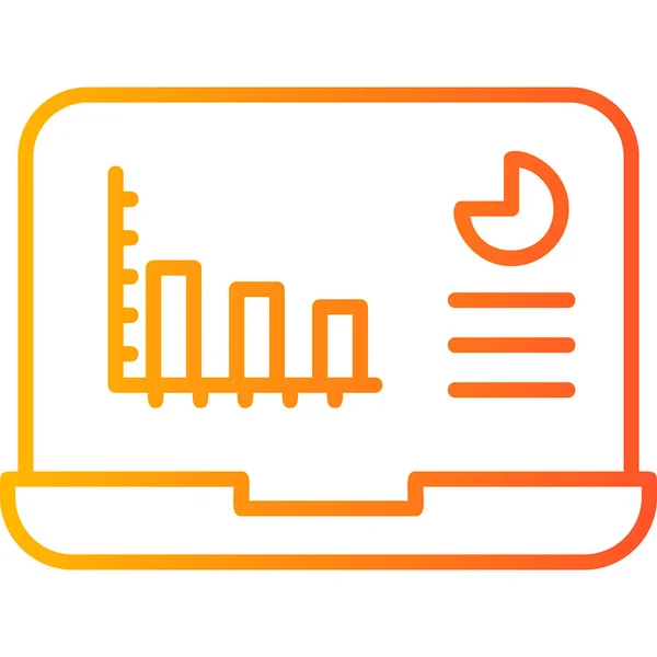 Écran Moniteur Ordinateur Portable Avec Graphique Analytique — Image vectorielle