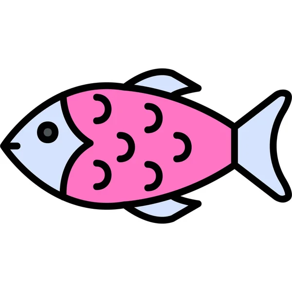 Pescado Icono Web Ilustración Simple — Vector de stock