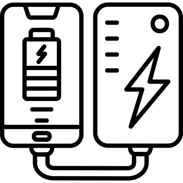 Tragbarer Akku Für Handy Smartphone Aufladen — Stockvektor