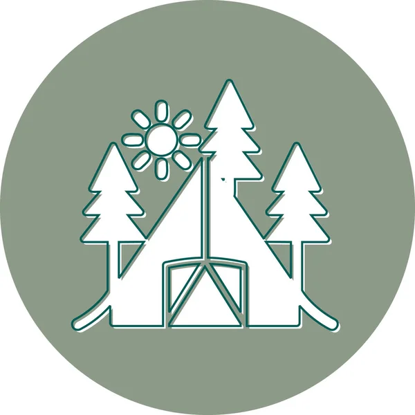 Camping Modern Icon Vector Illustration — ストックベクタ