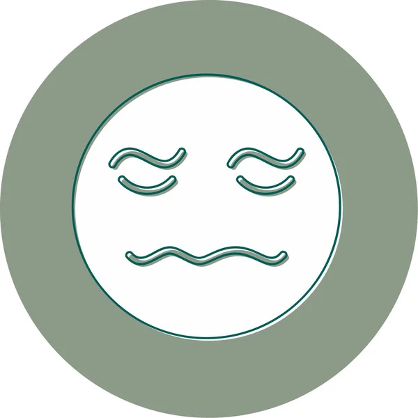 Ashamed Face Expression Simple Flat Icon — Stock Vector