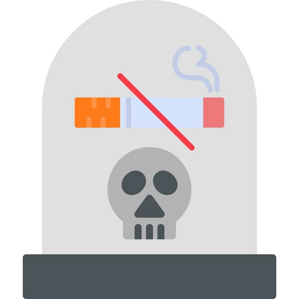 Θάνατος Από Κάπνισμα Απλό Εικονίδιο Διανυσματική Απεικόνιση — Διανυσματικό Αρχείο