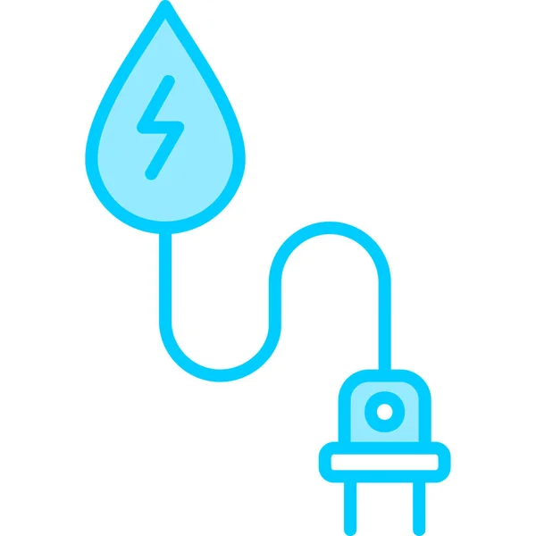 Icono Web Hydro Power Ilustración Simple — Vector de stock