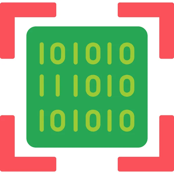 Codice Binario Semplice Icona Illustrazione Vettoriale — Vettoriale Stock