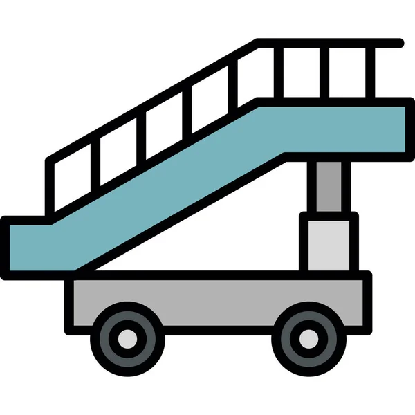 Aircraft Stairs Simple Icon Vector Illustration — Stock Vector