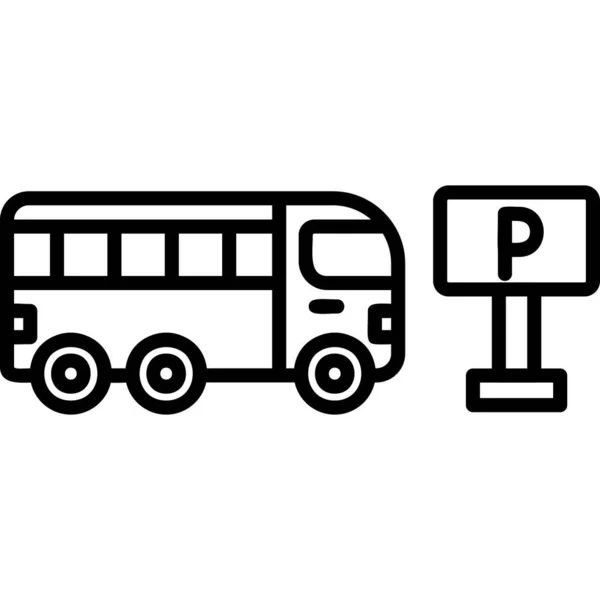 Современный Значок Парковки Автобусов Векторная Иллюстрация — стоковый вектор