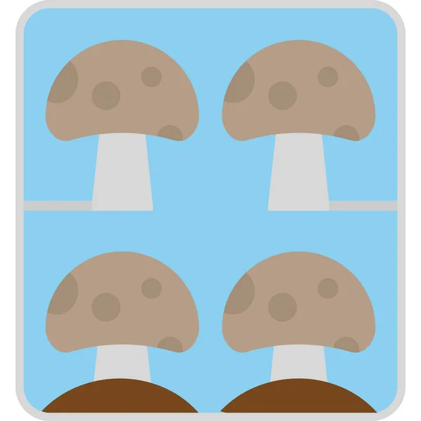 Champignons Ensemble Icône Vecteur Illustration — Image vectorielle