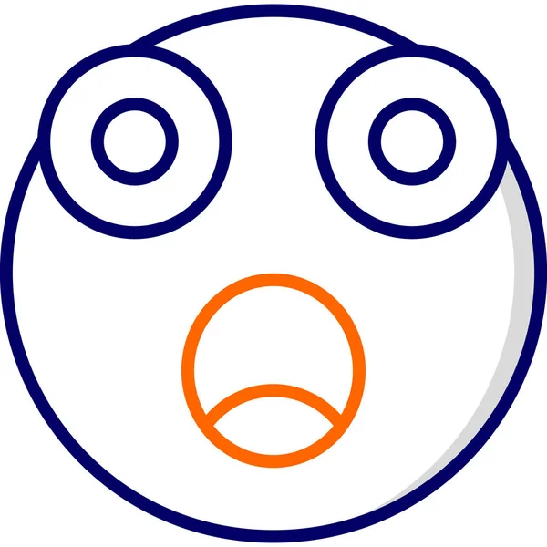 Emoji Asombrado Icono Web Ilustración Simple — Archivo Imágenes Vectoriales