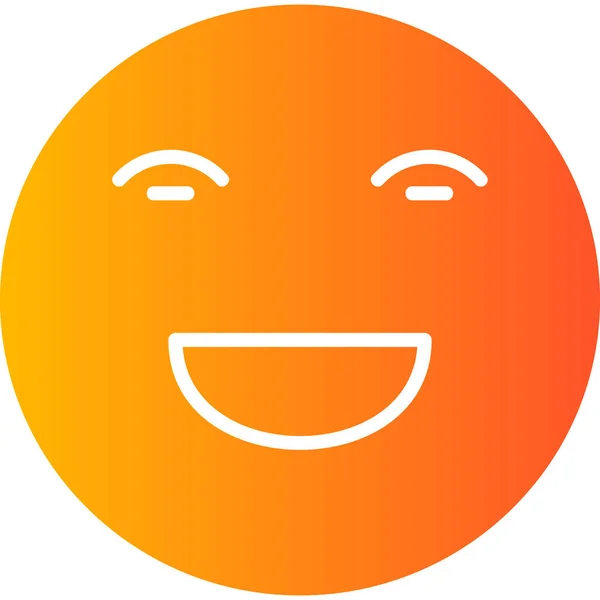 Emocje Happy Face Prosta Ikona Ilustracji — Wektor stockowy