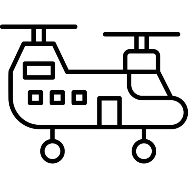 Στρατιωτικό Ελικόπτερο Web Εικονίδιο Απλή Απεικόνιση — Διανυσματικό Αρχείο