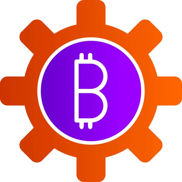 Znak Bitcoina Prosta Ilustracja Ustawienia — Wektor stockowy