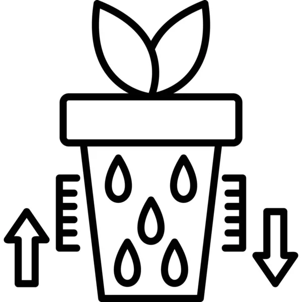 Waterniveau Plant Groeiende Plant Een Pot Web Icoon Eenvoudige Illustratie — Stockvector
