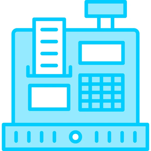 Cashier Machine Web Simple Icon Illustration — Stock Vector