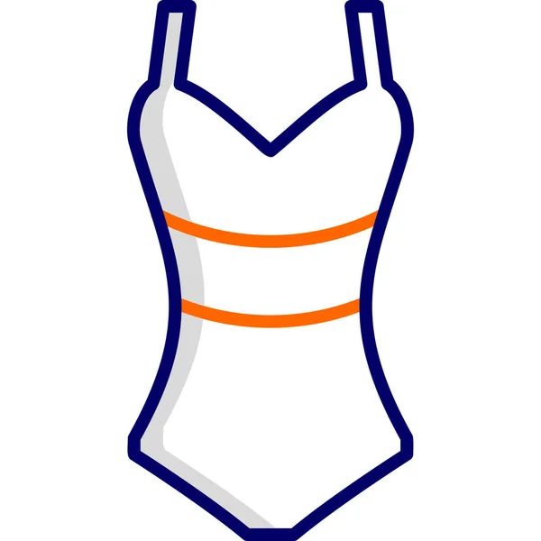 Mujer Traje Baño Icono Web Ilustración — Vector de stock