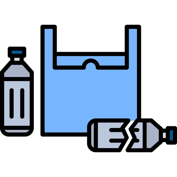 Icono Botella Roto Ilustración Diseño Moderno — Vector de stock