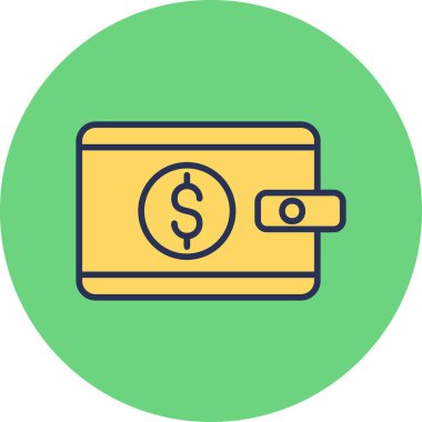 Cüzdan. Web simgesi basit illüstrasyon