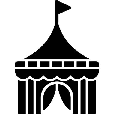 Sirk çadırı modern simgesi, vektör illüstrasyonu 