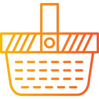 Piknik sepeti simgesi, vektör illüstrasyonu