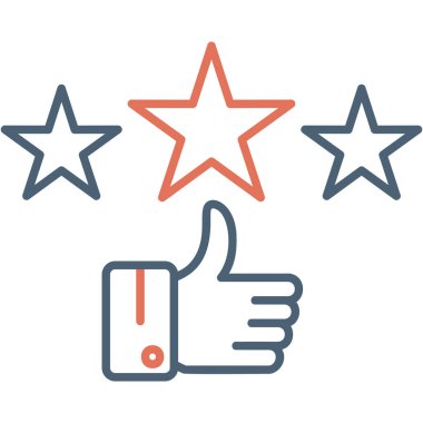 yıldız derecelendirme simgesi, vektör illüstrasyonu