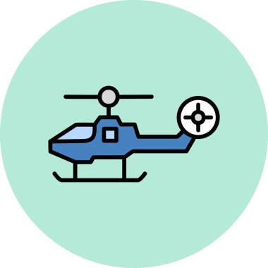 Helikopter. Web simgesi basit illüstrasyon