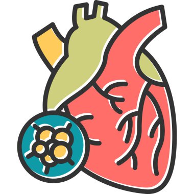 Kalp kanseri modern simge, vektör illüstrasyonu 