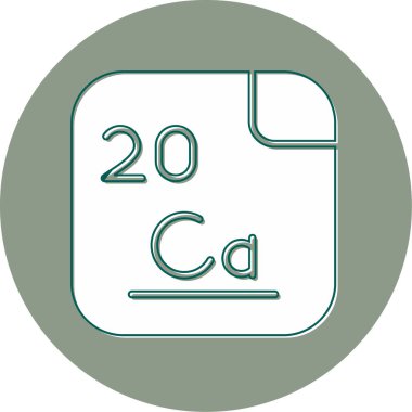 Kalsiyum, kimyasal element, ağ basit illüstrasyon