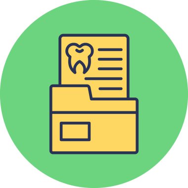 Diş kayıtları modern simge, vektör illüstrasyonu 