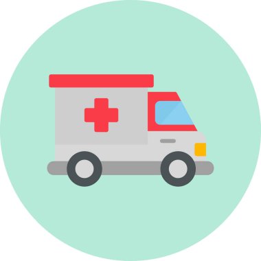 Ambulans. Web simgesi basit illüstrasyon 