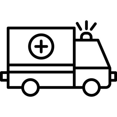 Ambulans. Web simgesi basit illüstrasyon 