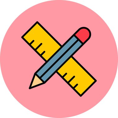 kalem ve cetvel kutsal kişilerin resmi, vektör çizim